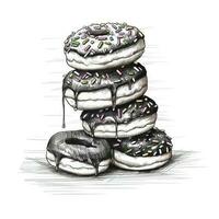 chocolate stack of donuts ai generated photo