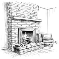 christmas cozy fireplace ai generated photo