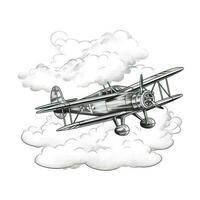 aircraft vintage airplane flying ai generated photo