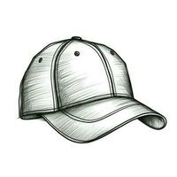 Bosquejo béisbol gorra ai generado foto