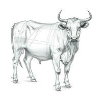 carne de vaca cría vaca ai generado foto
