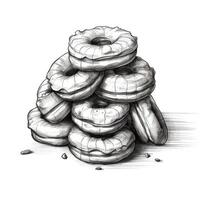 doughnut stack of donuts ai generated photo