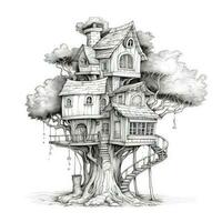 background whimsical treehouse ai generated photo