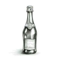 glass champagne bottle ai generated photo