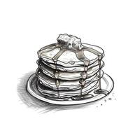 food stack of pancakes ai generated photo