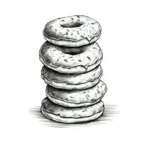 cake stack of donuts ai generated photo