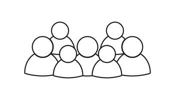 Group of people vector icon in line style. Persons icon illustration.