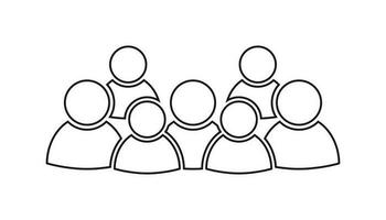 Group of people vector icon in line style. Persons icon illustration.
