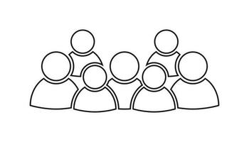 Group of people vector icon in line style. Persons icon illustration.