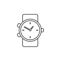 Watch vector icon in line style. Clock flat illustration.