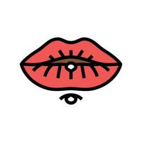 lip piercing fashion beauty color icon vector illustration