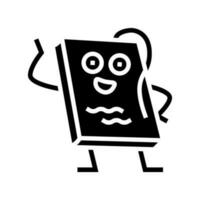 knowledge book character glyph icon vector illustration