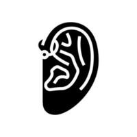 forward helix piercing earring glyph icon vector illustration
