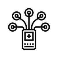 biomedical sensor line icon vector illustration