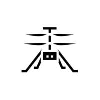 mars helicopter planet glyph icon vector illustration