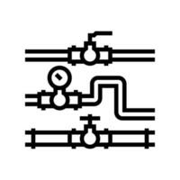 pipeline system petroleum engineer line icon vector illustration