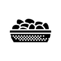 granja huevo pollo comida glifo icono vector ilustración