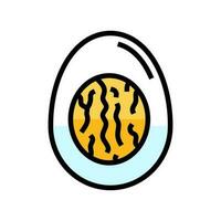 Cocinando huevo pollo granja comida color icono vector ilustración