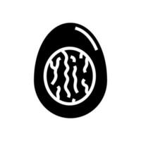 Cocinando huevo pollo granja comida glifo icono vector ilustración