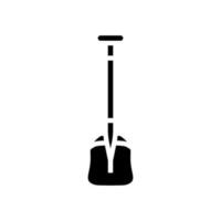 snow shovel mountaineering adventure glyph icon vector illustration