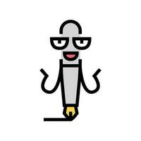 funny pen character color icon vector illustration