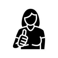 woman showing class glyph icon vector illustration