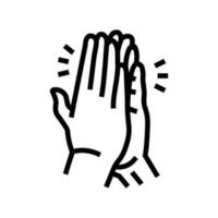 high five hands line icon vector illustration