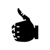 hand gesture shows class glyph icon vector illustration