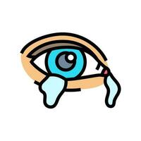 crying tears sad mood color icon vector illustration