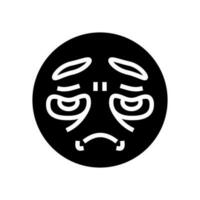 disappointed expression sad mood glyph icon vector illustration