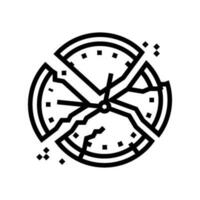 broken clock sad mood line icon vector illustration