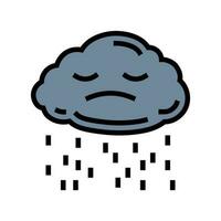 sad stormy clouds mood color icon vector illustration