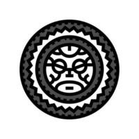 maori tattoo art vintage color icon vector illustration
