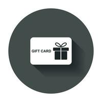 Gift card. Discount coupon with long shadow. vector