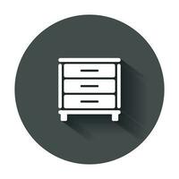 Cupboard icon. Modern flat pictogram for business, marketing, internet. Simple flat vector symbol with long shadow.