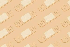 Cute medical plaster pattern.  Vector Illustration. EPS 10.