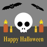 Happy Halloween, skull card, vector. vector
