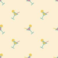 Cocktail on the beach, seamless pattern, vector. vector