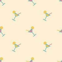 Cocktail on the beach, seamless pattern, vector. vector