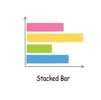 Bar chart clipart in cartoon style. Bar graph flat vector isolated on white background. Data analysis, financial report, business analytics illustration. Infographic. Statistics graph. Bar chart icon.