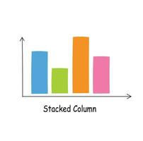 columna gráfico clipart en dibujos animados estilo. columna grafico plano vector aislado en blanco antecedentes. datos análisis, financiero informe, negocio analítica ilustración. Estadísticas grafico. columna gráfico icono.