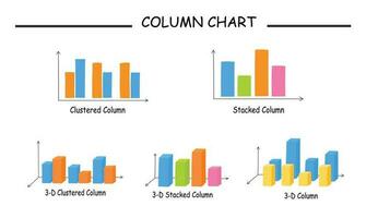 diferente tipos de columna gráfico y grafico vector colocar. datos análisis, financiero informe, negocio analítica ilustración. infografía. Estadísticas grafico. columna gráfico icono. columna grafico clipart colocar.