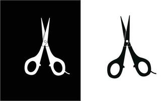 Scissors icon vector illustration isolated on black and white background. Tool for cutting or needlework, handmade work. School concept.