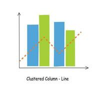 Column chart clipart in cartoon style. Column graph flat vector isolated on white background. Data analysis, financial report, business analytics illustration. Statistics graph. Column chart icon.