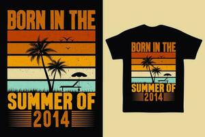 Born in the summer of 2014, born in summer 2014 vintage birthday quote vector