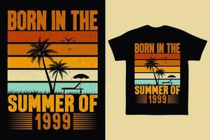 Born in the summer of 1999, born in summer 1999 vintage birthday quote vector