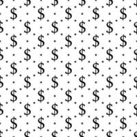 Seamless pattern with dollar sign. Endless vector background.