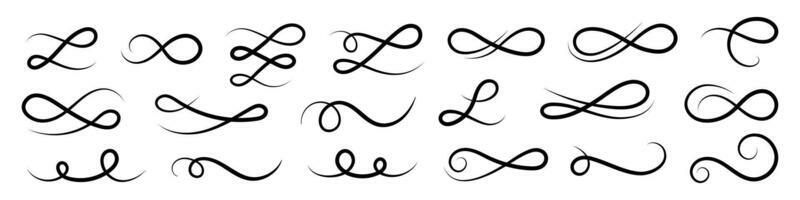 Flourishes, swirls, decorative elements vector collection.