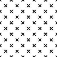Vector seamless cross pattern. Endless black and white texture. Abstract geometric ornament background.