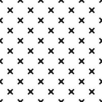 Vector seamless cross pattern. Endless black and white texture. Abstract geometric ornament background.